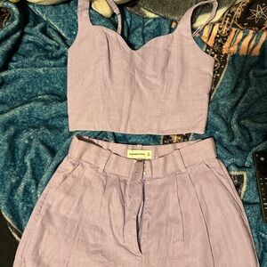 Abercrombie and Fitch linen Lavender Two-Piece Set